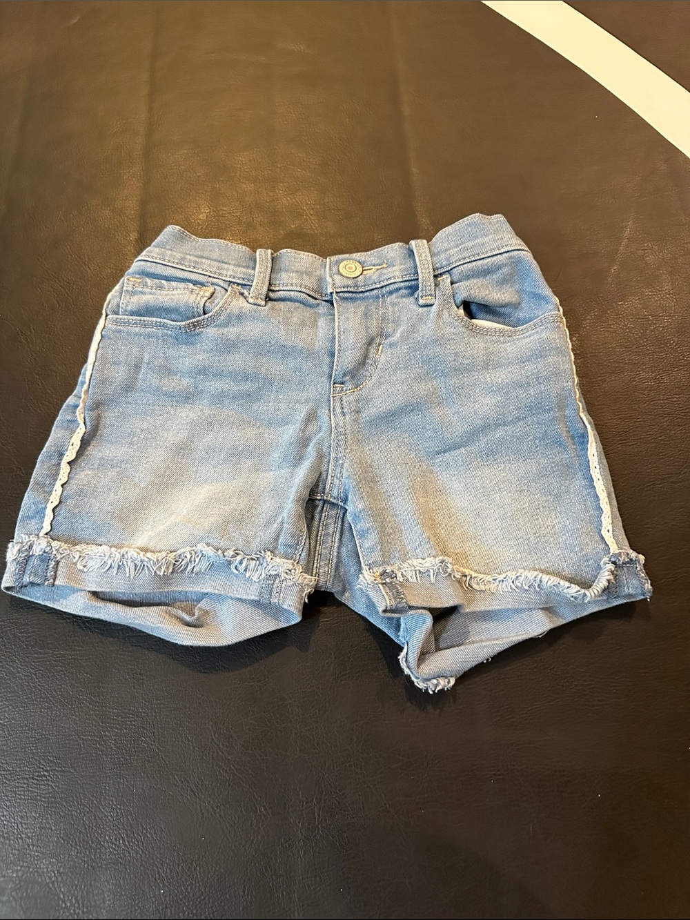 Old Navy Light Blue Denim Girls' Shorts with Frayed Hem